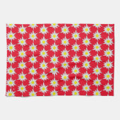 Serviettes de cuisine rouge Motif Edelweiss (Horizontal)