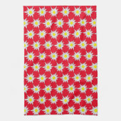 Serviettes de cuisine rouge Motif Edelweiss (Vertical)