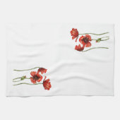 Serviettes de cuisine rouges de conception florale (Horizontal)