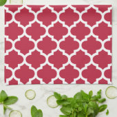 Serviettes de cuisine rouges de Quatrefoil (Plié)