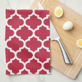 Serviettes de cuisine rouges de Quatrefoil (Quart Plié)