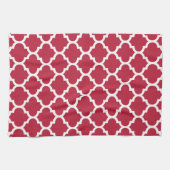Serviettes de cuisine rouges de Quatrefoil (Horizontal)