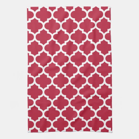 Serviettes de cuisine rouges de Quatrefoil (Vertical)