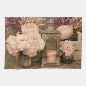 Serviettes De Cuisine Set Peonies. Lanternes et Cr (Horizontal)