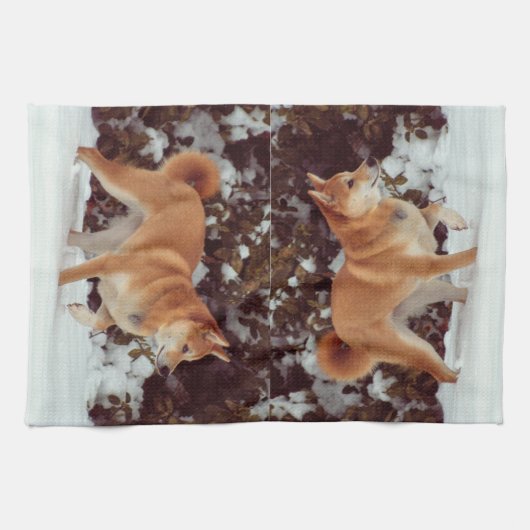 Serviettes de cuisine Shiba Inu (Horizontal)