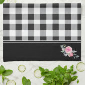 Serviettes de cuisine simple Rose et Buffalo Plaid (Plié)