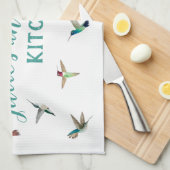 Serviettes de cuisine sur mesure en Californie Hum (Quart Plié)