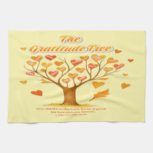 Serviettes de cuisine "The Gratitude Tree" (Horizontal)
