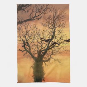 Serviettes De Cuisine Tordu Arbre D'Automne Au Cou