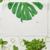 Serviettes de cuisine tropicales de feuille de (Plié)