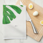 Serviettes de cuisine tropicales de feuille de (Quart Plié)
