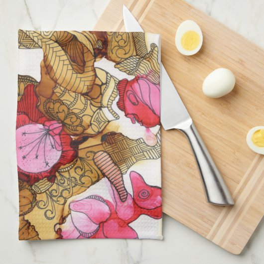 Serviettes de cuisine Valentine (Quart Plié)