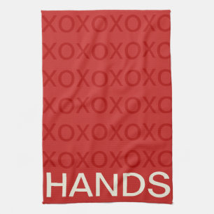SERVIETTES DE CUISINE VALENTINE'S DAY HUGS AND KIS