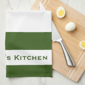 Serviettes de cuisine vertes et blanches rayées (Quart Plié)