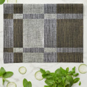 Serviettes de cuisine vertes et grises de motif de (Plié)