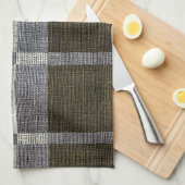 Serviettes de cuisine vertes et grises de motif de (Quart Plié)