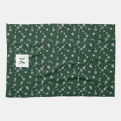 Serviettes de cuisine vertes monogrammées (Horizontal)