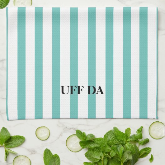 Serviettes De Cuisine Vertes Uff Da Mint (Plié)