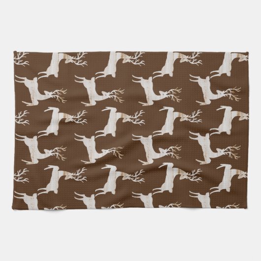 Serviettes de cuisine Whimsical Rustic Deer (Horizontal)