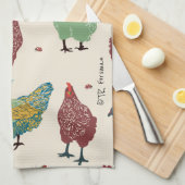 Serviettes de fantaisie de poules (Quart Plié)