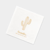 Serviettes de fête de bachelorette bohème Cactus C (Gauche)