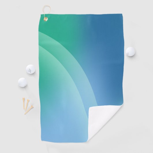 Serviettes de golf en dégradé bleu et vert (En situation)