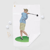 Serviettes de golf Homme balançant un club de golf (En situation)