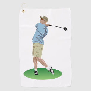 Serviettes de golf Homme balançant un club de golf