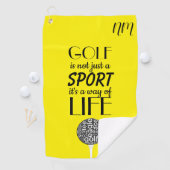 Serviettes de golf personnalisées Jaune Personnali (En situation)