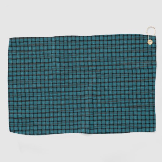 Serviettes de golf turquoise et Black Weave Motif (Horizontal)