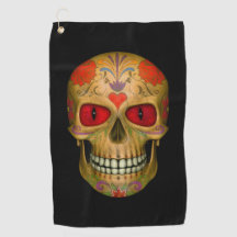 Serviettes de golf Zombie Undead Zombie Crâne roug