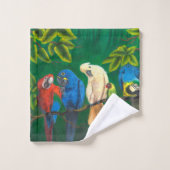 Serviettes de la forêt tropicale de Perrots de Jun (Gant de toilette)