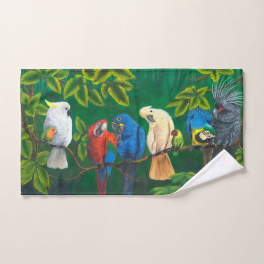 Serviettes de la forêt tropicale de Perrots de Jun (Serviette à main)