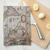 Serviettes de main antiques de carte du monde (Quart Plié)