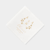 Serviettes de mariage à monogramme en feuilles de (Droite)