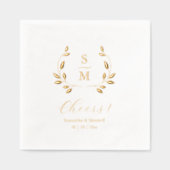 Serviettes de mariage à monogramme en feuilles de (Recto)