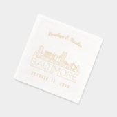 Serviettes de Mariage Baltimore Gold personnalisée (Gauche)
