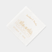 Serviettes de Mariage Brooklyn personnalisées Gold (Droite)