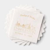 Serviettes de Mariage Charleston pour huile d'or p (Insitu (empilé))