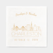 Serviettes de Mariage Charleston pour huile d'or p (Recto)
