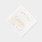 Serviettes de Mariage d'ancrage d'huile d'or perso (Droite)