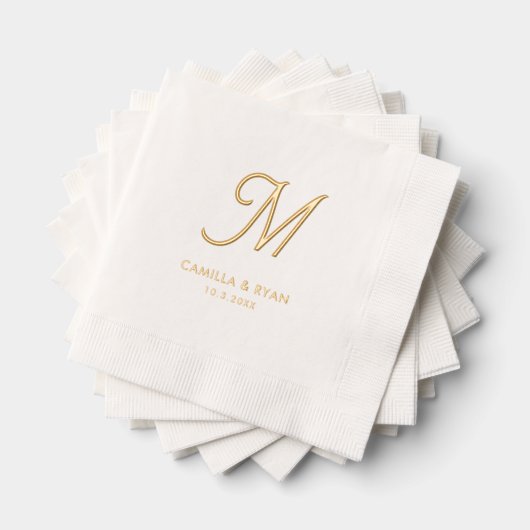 Serviettes de Mariage étampé à huile de monogramme (Insitu (empilé))
