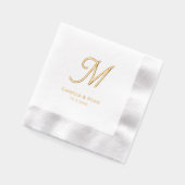 Serviettes de Mariage étampé à huile de monogramme (Gauche)