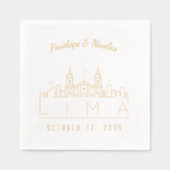 Serviettes de Mariage Lima personnalisées à huile (Recto)