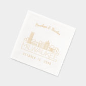 Serviettes de Mariage Milwaukee à huile d'or perso (Gauche)