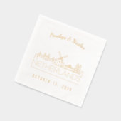 Serviettes de Mariage Pays-Bas personnalisées Gold (Gauche)