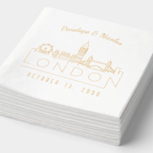 Serviettes de mariage personnalisées à Londres ave