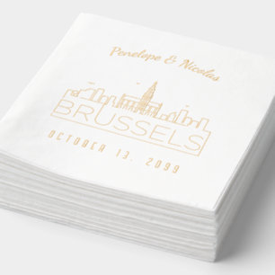 Serviettes de mariage personnalisées de Bruxelles