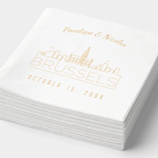 Serviettes de mariage personnalisées de Bruxelles  (Détail)