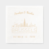 Serviettes de mariage personnalisées de Bruxelles  (Recto)